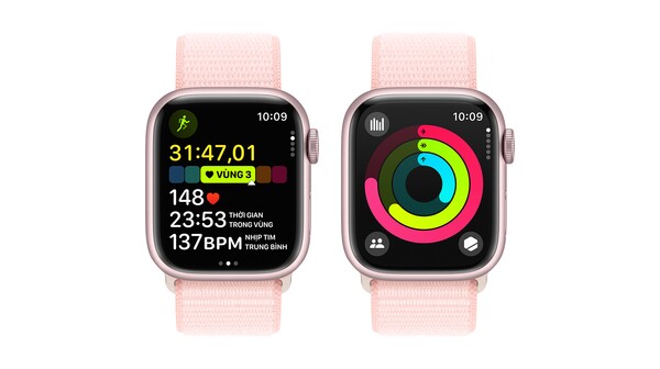 Apple Watch Series 9 GPS 41mm viền nhôm dây vải Sport Loop Light Pink
