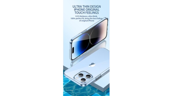 Ốp lưng iPhone 15 Pro Mipow Silicone TPU trong suốt ST15C-CR