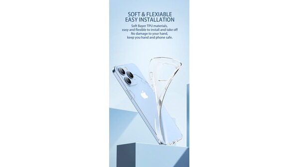 Ốp lưng iPhone 15 Pro Mipow Silicone TPU trong suốt ST15C-CR