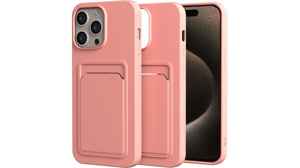 Ốp lưng iPhone 15 Pro Max Mipow Card Bag TPU Leather Hồng