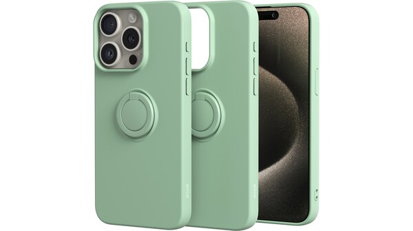 Ốp lưng iPhone 15 Pro Max Mipow Ring Stand TPU Leather Xanh lá