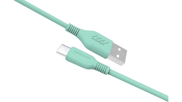 Cáp sạc Innostyle Jazzy USB-A to USB-C J_IAC120 Xanh mint