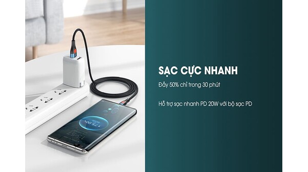 Cáp sạc Remax Type-C to Lightning RC-188i Đen