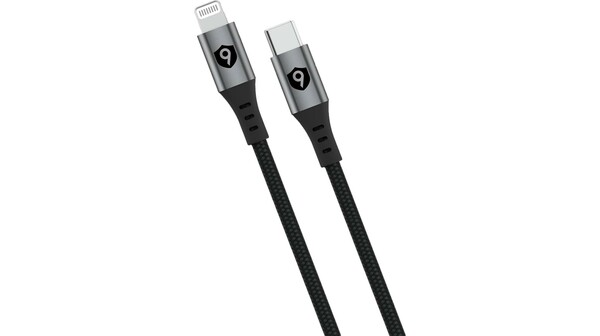 Cáp 9Fit USB-C to Lightining 1M 9FCA002B Đen