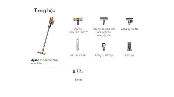 Máy hút bụi không dây Dyson V12 Detect Slim Absolute