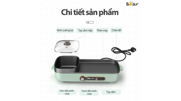 Bếp lẩu nướng đa năng Bear DKL-C15G1-
