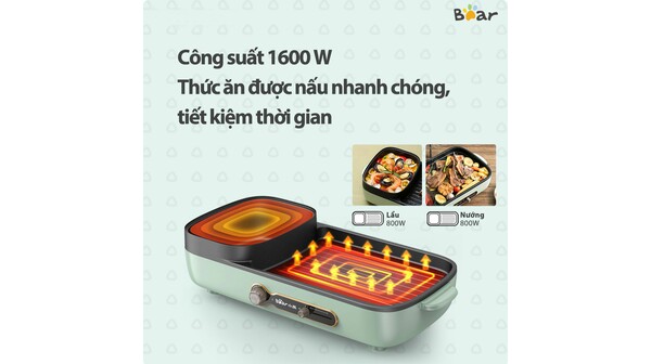 Bếp lẩu nướng đa năng Bear DKL-C15G1-