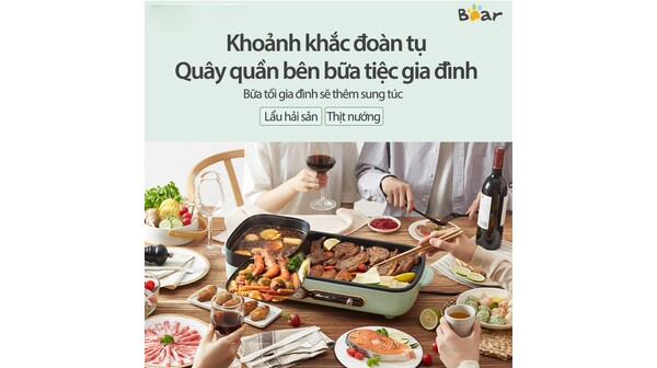 Bếp lẩu nướng đa năng Bear DKL-C15G1-