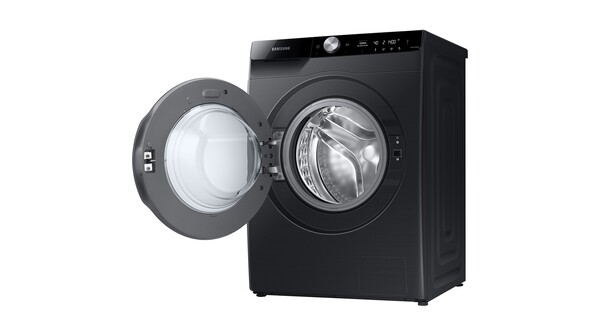 Máy giặt Samsung Inverter 9 kg WW90TP44DSB mặt nghiêng cửa mở