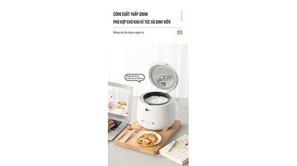 10058300-Nồi cơm mini nắp gài Coclear 0.8 lít CR6901