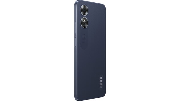 Điện thoại OPPO A17 4GB/64GB Đen mặt lưng nghiêng trái
