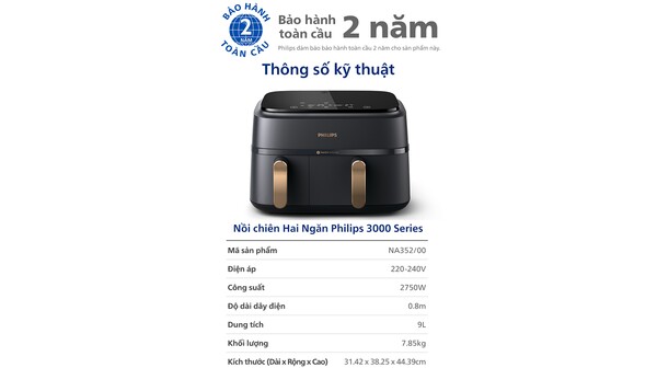 Nồi chiên không dầu Philips NA352/00