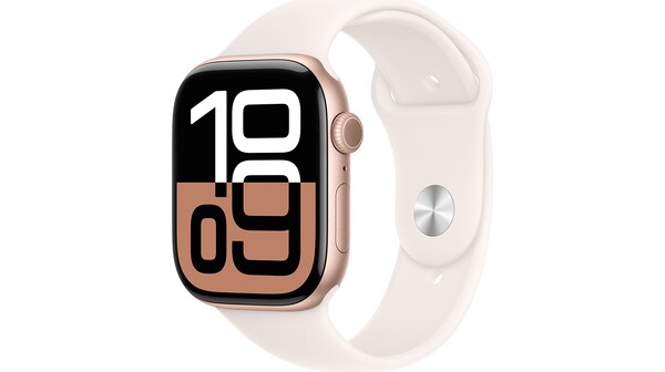 Apple Watch Series 10 GPS + Cellular 42mm Rose Gold Aluminium Case with Light Blush Sport Band - M/L