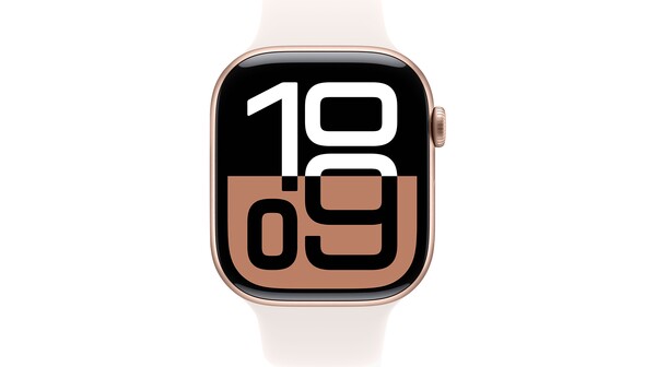 Apple Watch Series 10 GPS + Cellular 42mm Rose Gold Aluminium Case with Light Blush Sport Band - M/L