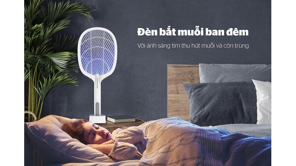 Vợt muỗi thông minh Sunhouse 3 trong 1 SHE-PRO11.W
