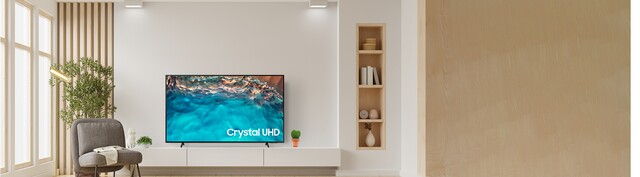 Smart Tivi Crystal Samsung UHD 4K 85 inch UA85BU8000KXXV mặt chính diện