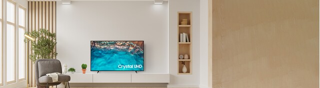 Smart Tivi Crystal Samsung UHD 4K 75 inch UA75BU8000KXXV mặt chính diện