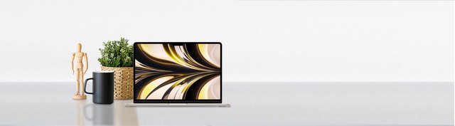 Laptop Macbook M2 2022 13,6 inch 8C MLY13SA/A Trắng mặt chính diện