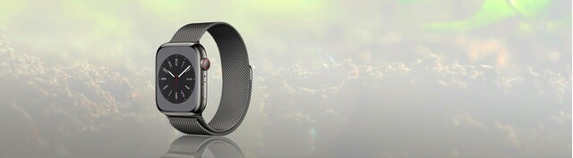 Apple Watch S8 LTE 41mm viền thép dây thép Graphite MNJM3VN/A nghiêng trái