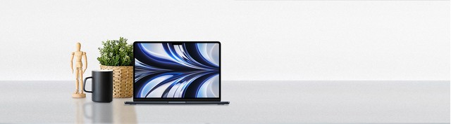 Laptop Macbook M2 2022 13,6 inch 8C MLY33SA/A Xanh Đen mặt chính diện