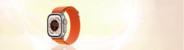 Apple Watch Ultra LTE 49mm viền Titanium dây Orange Alpine Loop size M MQFL3VN/A nghiêng trái