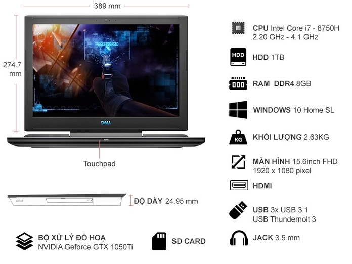 LAPTOP DELL G7 15-7588 (N7588C)
