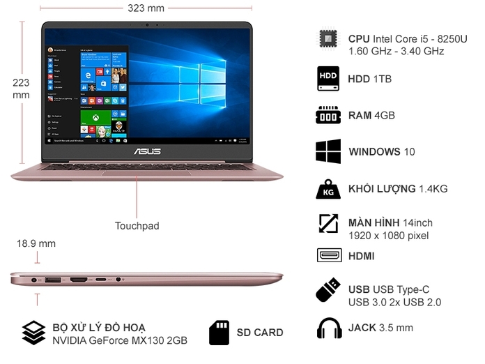 LAPTOP ASUS ZENBOOK UX410UF-GV116T
