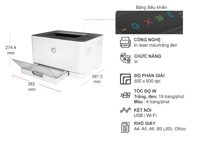 Máy in màu HP Color Laser 150NW-4ZB95A