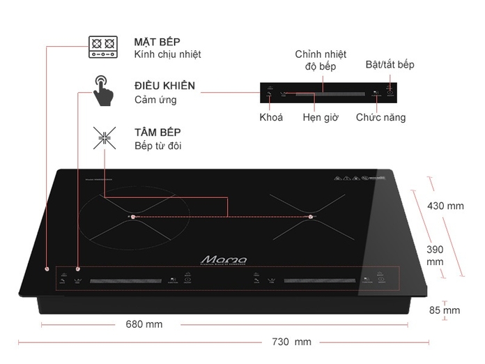 Bếp từ hồng ngoại Sunhouse Mama MMB9200MIX
