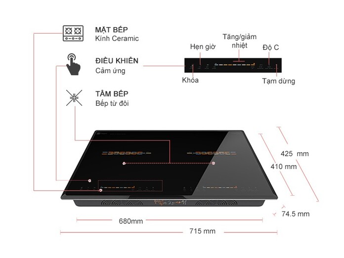 Bếp từ đôi Hawonkoo CEH-205-II