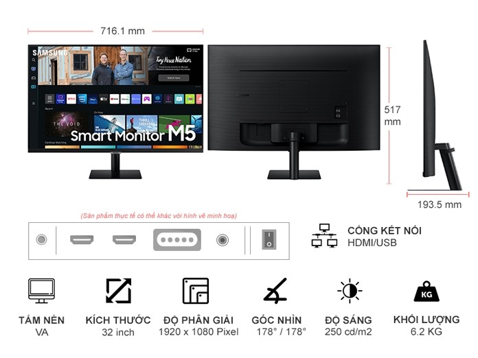 Màn hình vi tính Samsung 32inch LS32BM500EEXXV