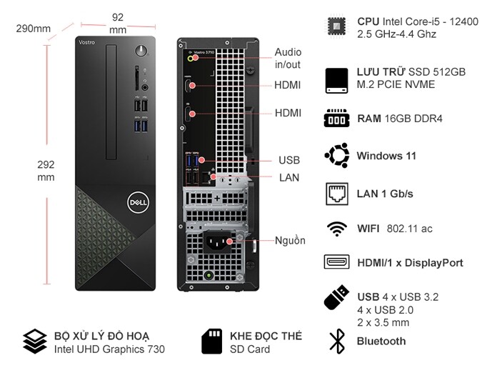 PC Dell Vostro 3710 i5-12400/16GB/512GB/Win11 (70297320)