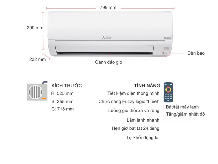Máy lạnh Mitsubishi Electric 1 HP MS/MU-JS25VF