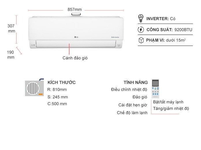 Máy lạnh LG Inverter 1 HP V10APFUV