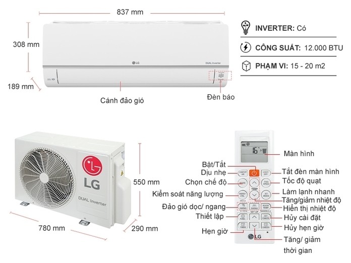 Máy lạnh LG Inverter 1.5 HP V13API1 (2023)