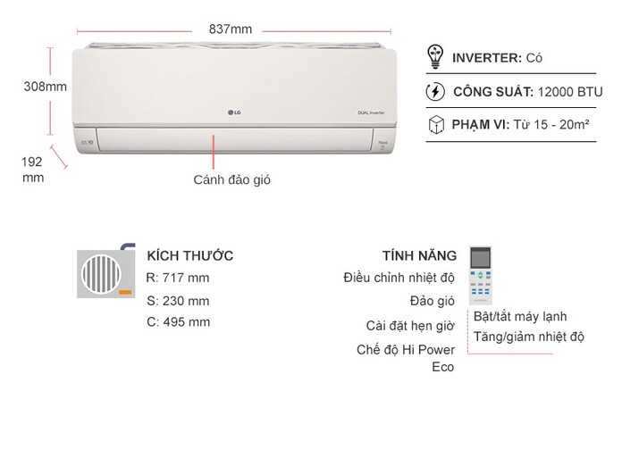 Máy lạnh LG Inverter 1.5 HP V13APIB