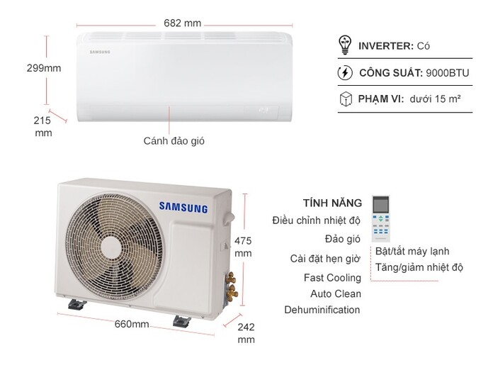 (Hàng xả kho) Máy lạnh Samsung Inverter 1 HP AR10DYHZAWKNSV