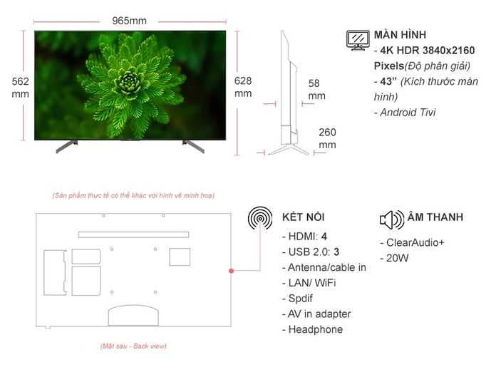 Android Tivi Sony 4K 43 inch KD-43X8500G/S