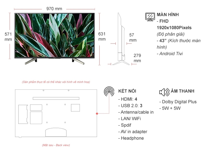 Android Tivi Sony 43 inch KDL-43W800G