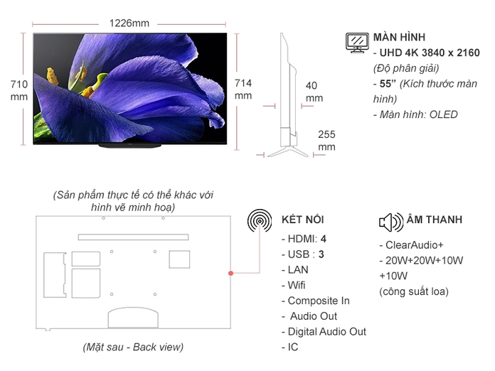 Smart Tivi OLED Sony 4K 55 inch KD-55A9G