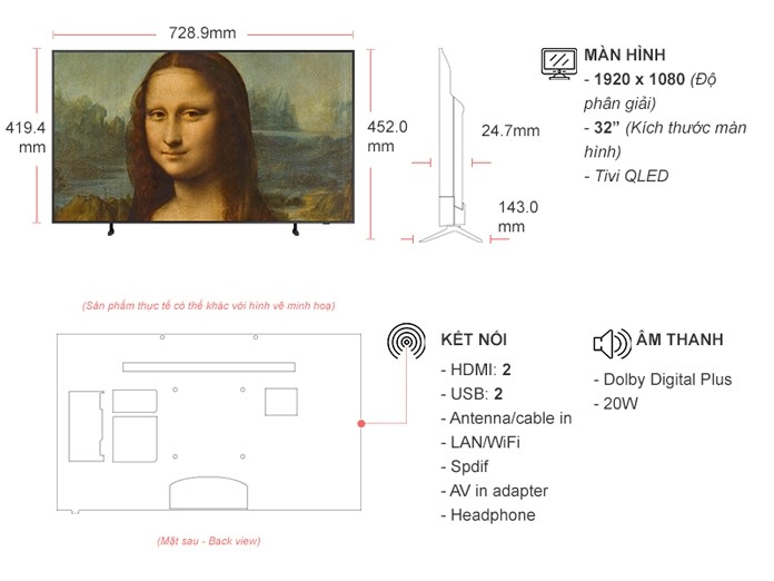 Smart Tivi QLED Samsung Full HD 32 inch QA32LS03BBKXXV