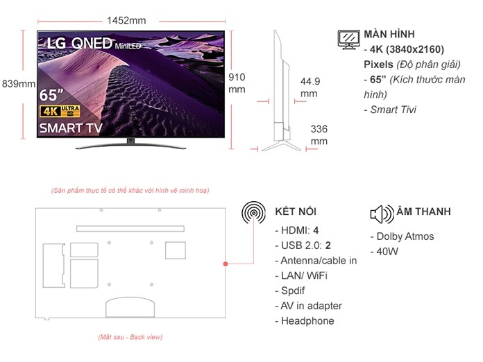 Smart Tivi QNED LG 4K 65 Inch 65QNED86SQA