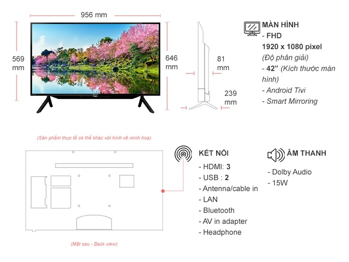 Android Tivi Sharp Full HD 42 inch 2T-C42EG1X