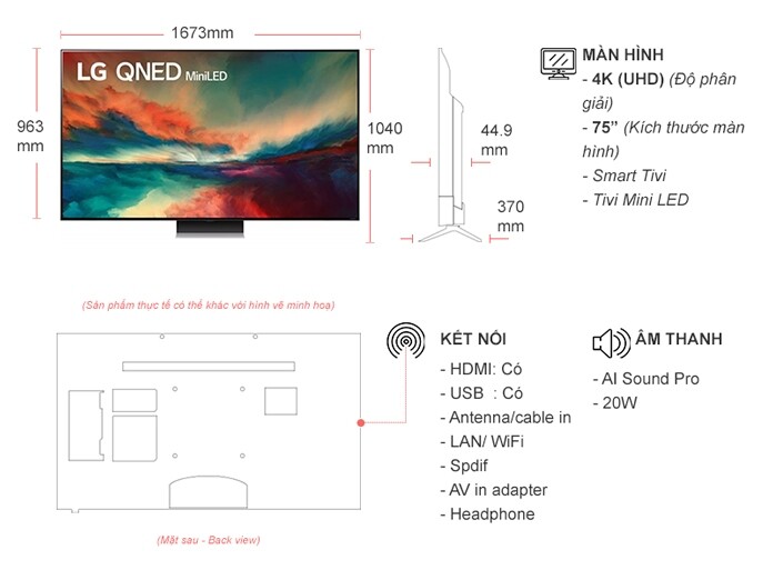 Smart Tivi QNED LG 4K 75 inch 75QNED86SRA