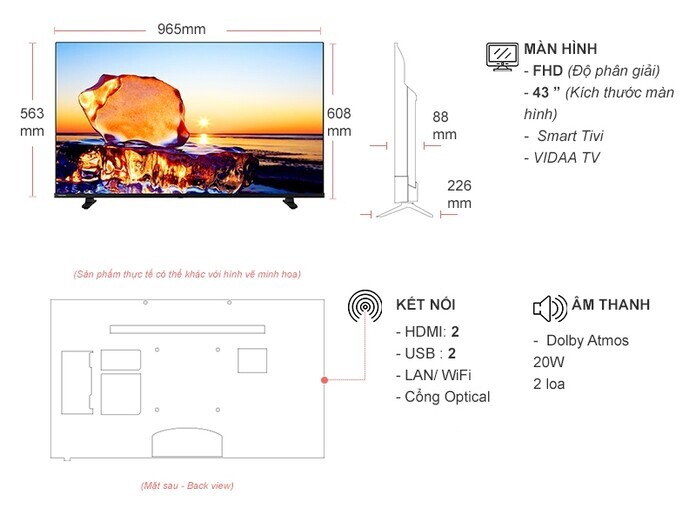Smart Tivi Toshiba Full HD 43 inch 43E31MP