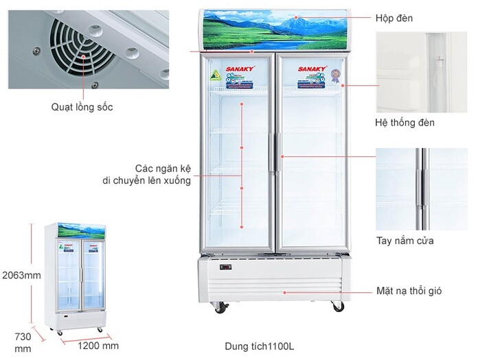Tủ mát Sanaky 1100 lít VH-1209HP3