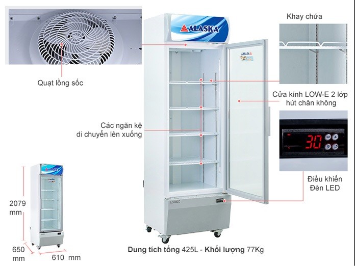 Tủ mát Alaska 425 lít LC-833C