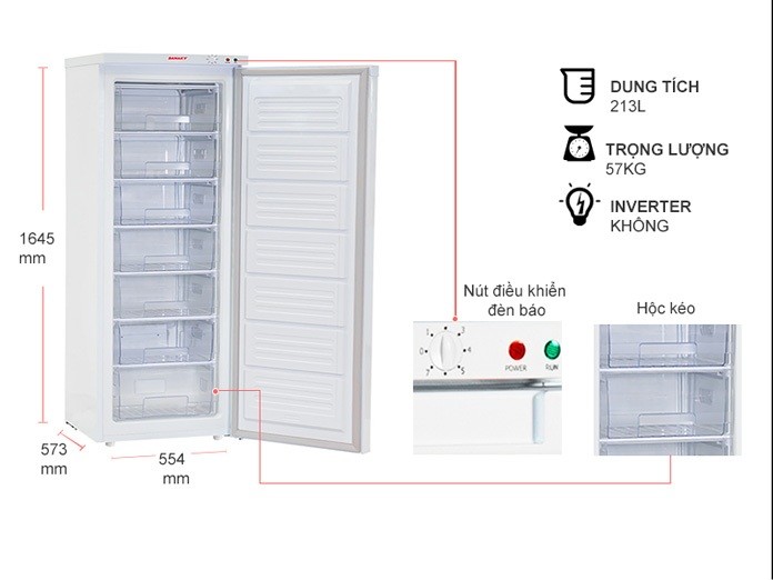 Tủ đông Sanaky 213 lít VH-230VD