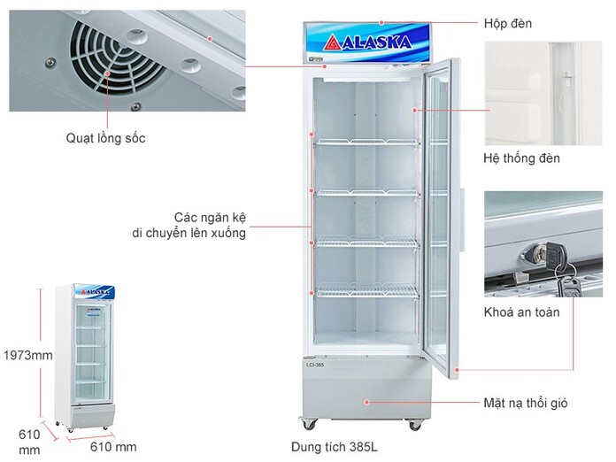 Tủ mát Alaska 385 lít LCI-385