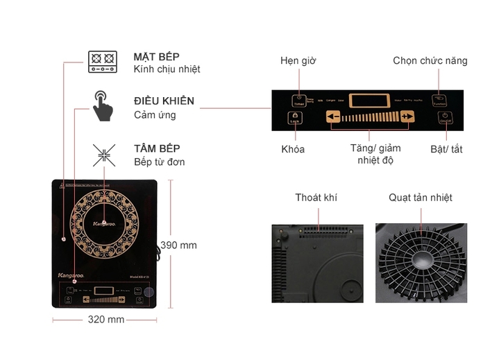 Bếp điện từ Kangaroo KG412I